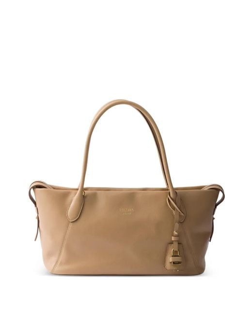 Prada Natural Large Leather Tote Bag
