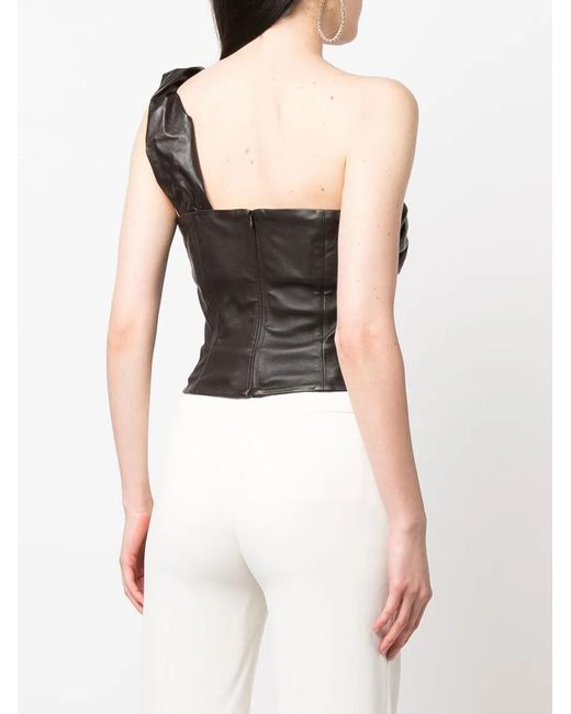 The Mannei Black Colmar Twisted Leather Top