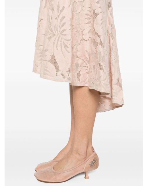 N°21 Midi-jurk Met Kant in het Pink