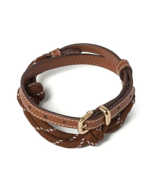 Miu Miu Brown Wrap-around Leather Bracelet