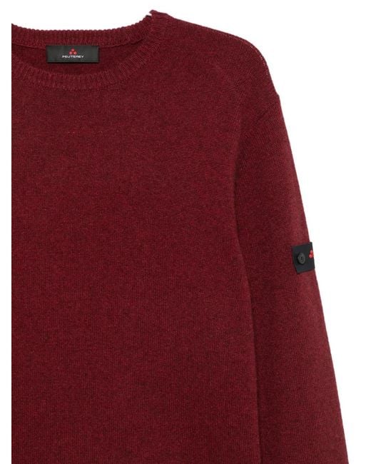 Peuterey Red Logo-Patch Crew-Neck Sweater for men