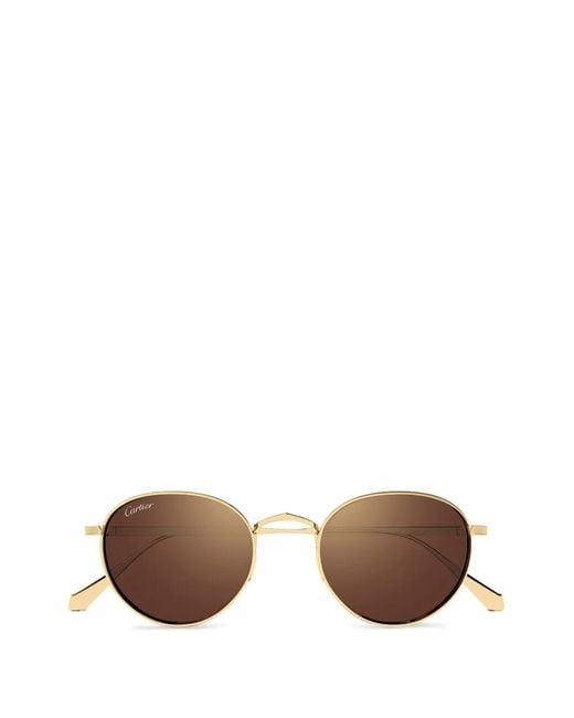 Cartier Metallic Round Sunglasses