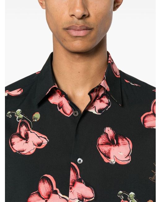 Paul Smith Hemd mit Blumen-Print in Black für Herren