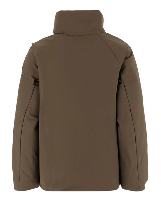 Aspesi Brown High-Collar Button-Fastening Coat