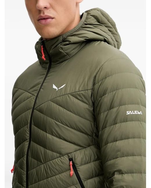 Salewa Green Hooded Padded Jacket for men