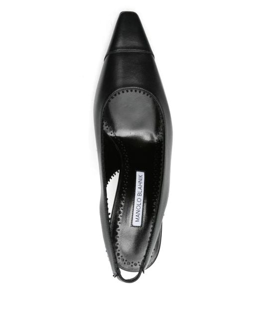 Manolo Blahnik Black 70Mm Slingback Pumps
