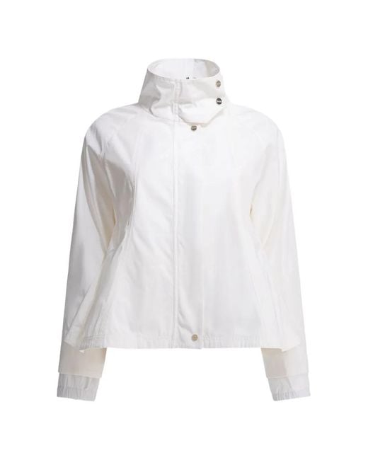 Herno White High-Neck Panelled Cape