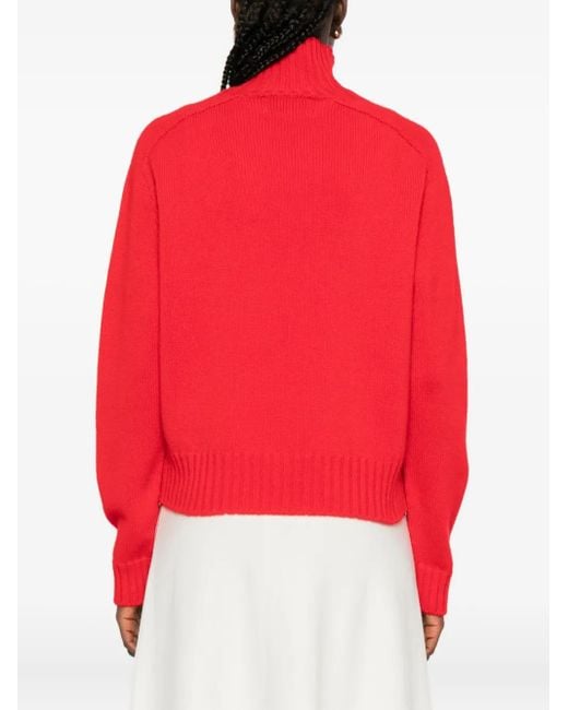 Eric Bompard Red Rollkragenpullover aus Kaschmir