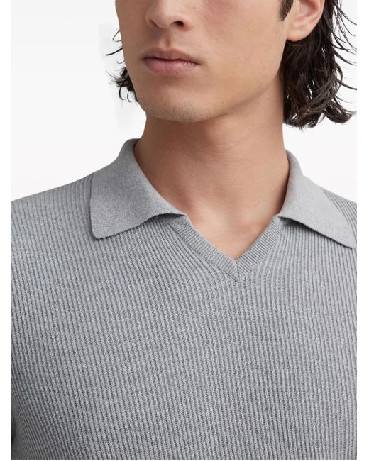 Brunello Cucinelli Gray Polo Sweater for men