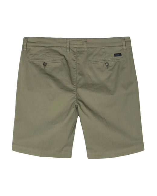 Fay Green Logo-Patch Bermuda Shorts for men