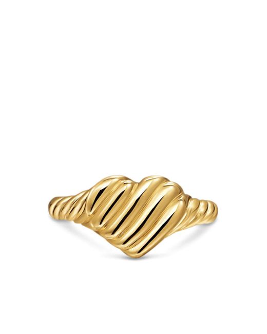 David Yurman Metallic 18K Sculpted Cable Heart Pinky Ring