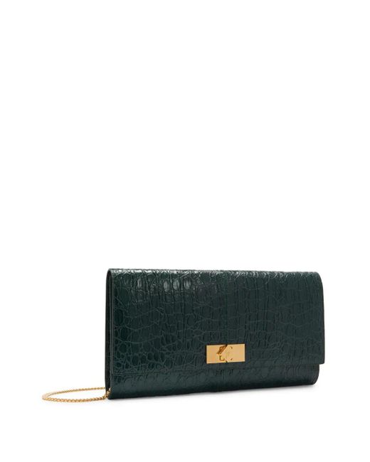 Giuseppe Zanotti Green Montserrat Croco Clutch