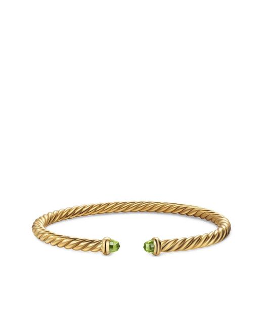 David Yurman Metallic 18Kt Cablespira Peridot Cuff