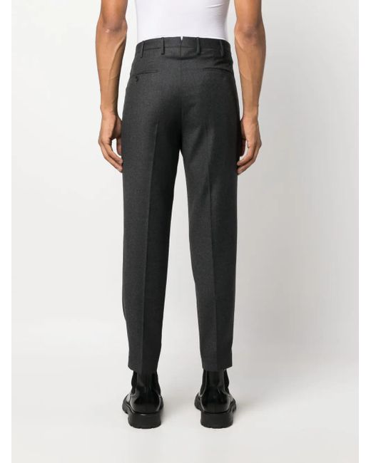 Incotex Black Pleat-Detail Tailored Trousers for men