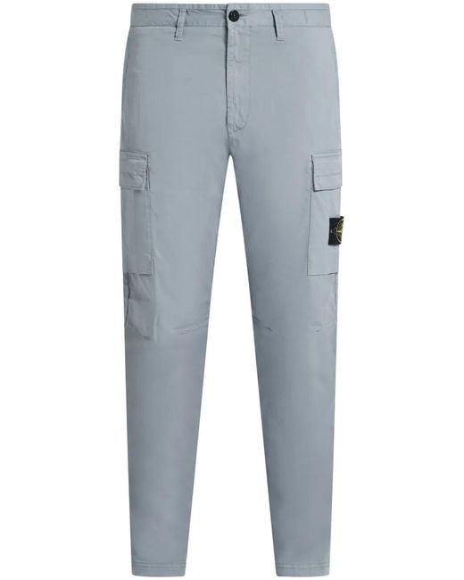 Stone Island Blue Compass-Badge Trousers for men