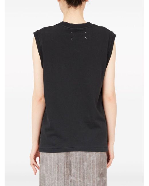 Maison Margiela Cowboy-Print Cotton Tank Top in Black | Lyst