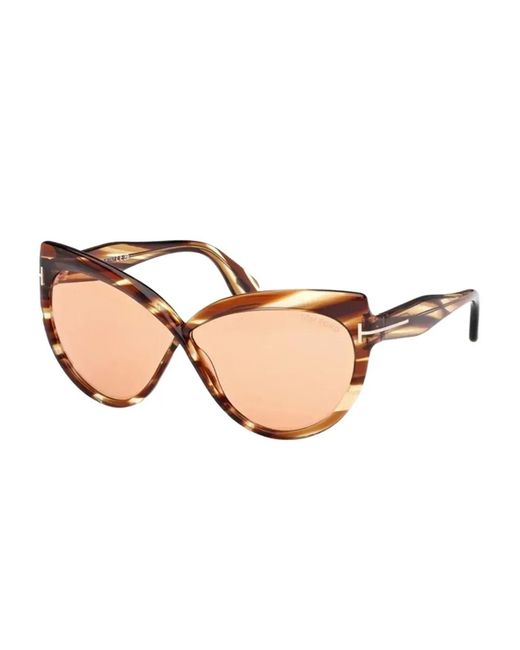 Tom Ford Natural Oversized-Frame Sunglasses