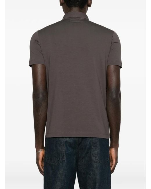 Malo Brown Button-Up Polo Shirt for men