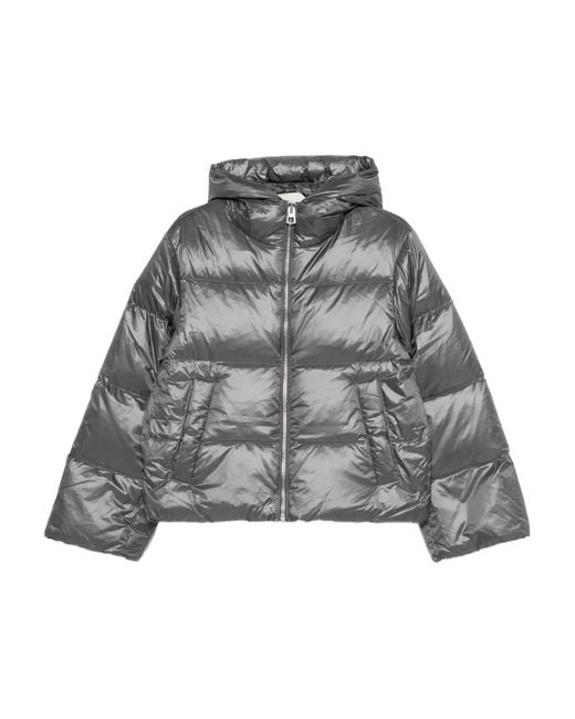 Marc O' Polo Gray Hooded Zip-Up Puffer Jacket