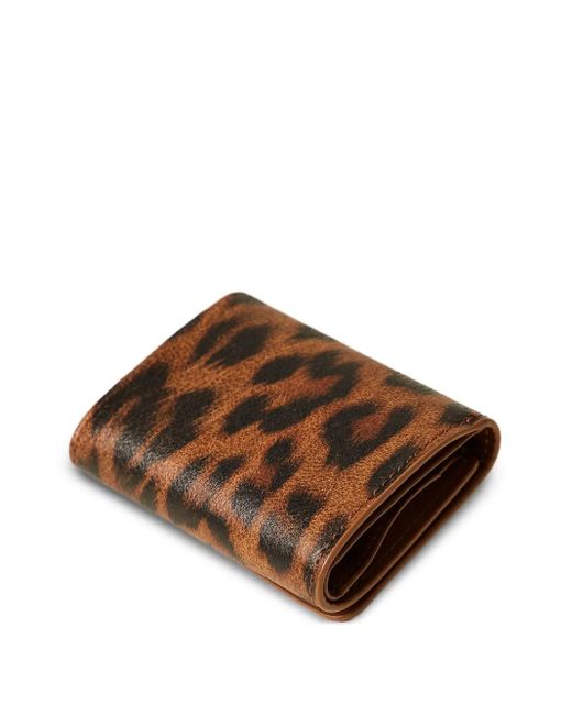 Twinset Brown Leopard-Print Wallet