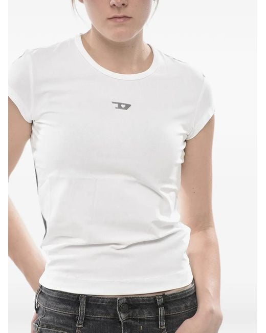 DIESEL White Logo-Plaque T-Shirt