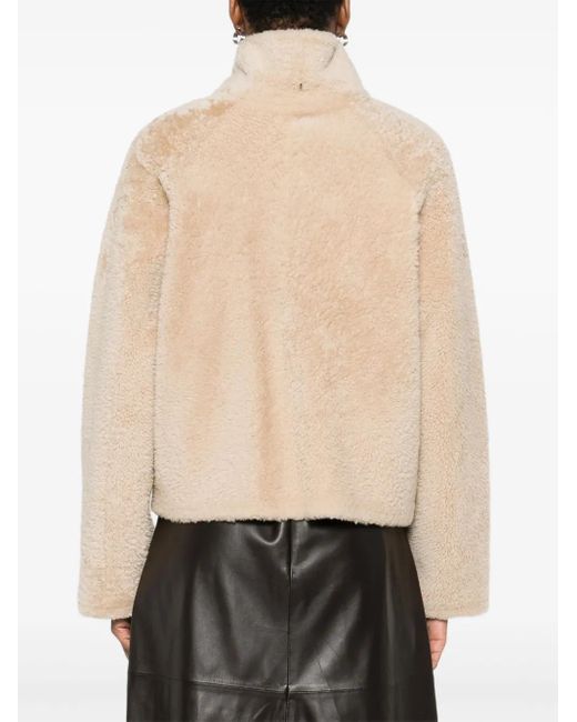 Arma Natural High-Neck Buttoned Jacket