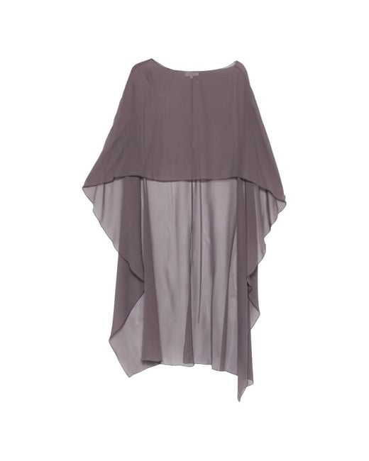 Antonelli Purple Herve Boat-Neck Cape