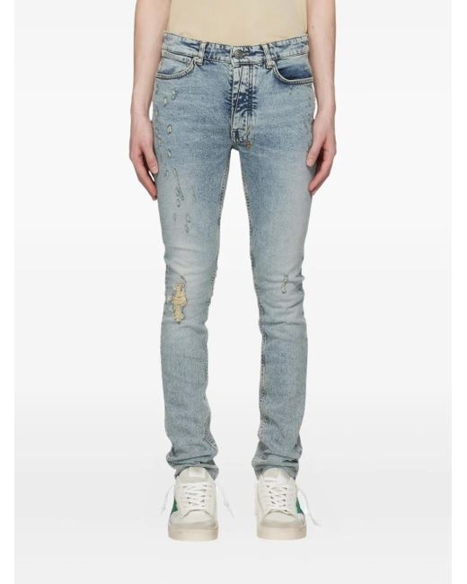 Jeans Con Effetto Vissuto di Ksubi in Blue da Uomo