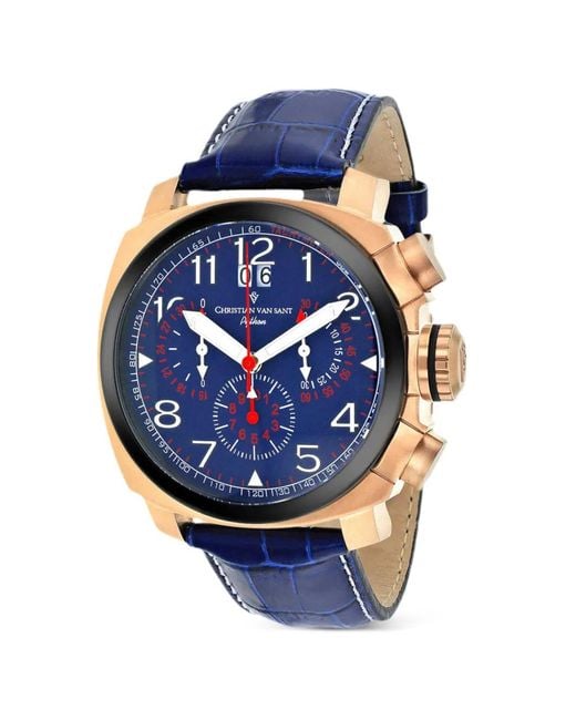 Christian Van Sant Blue Grand Python 48Mm Watch for men