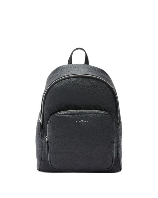 John Richmond Black Zipped Backpack for men