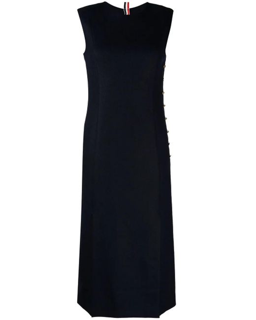 Thom Browne Blue Wool Midi Dress