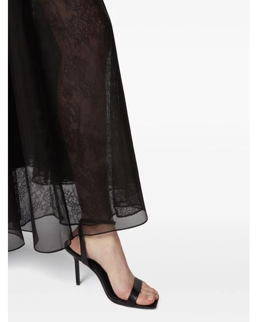 Nina Ricci Black Organza Maxi Skirt