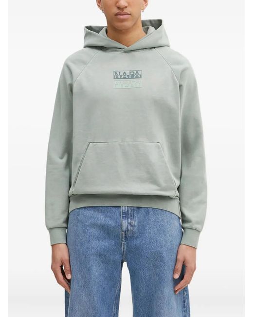 Napapijri Blue Box-Logo Hoodie for men