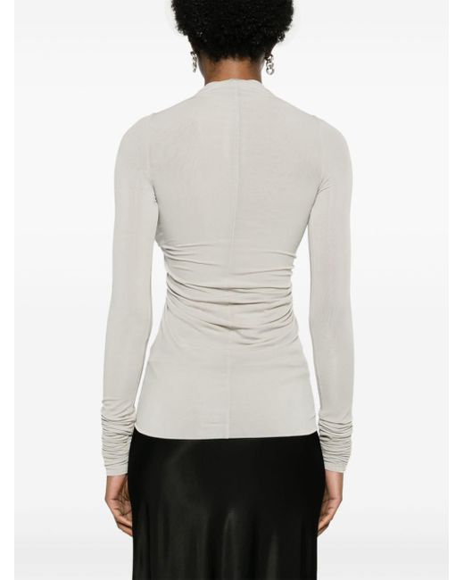 Rick Owens Gray Cut-Out-Bluse mit Zackendetail