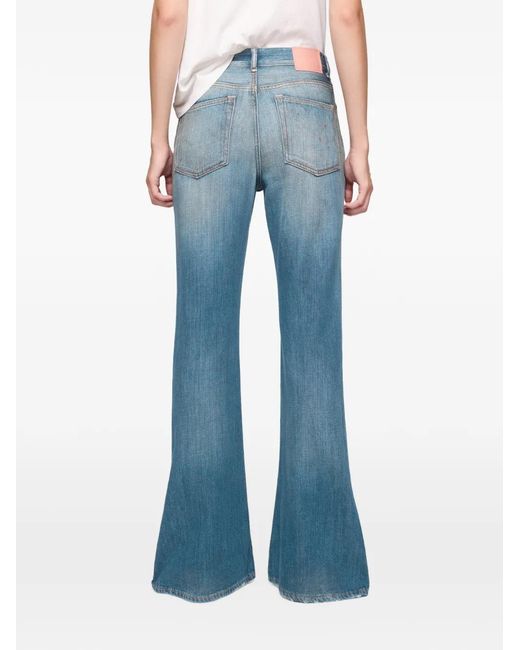Acne Blue Flared Patch Trousers