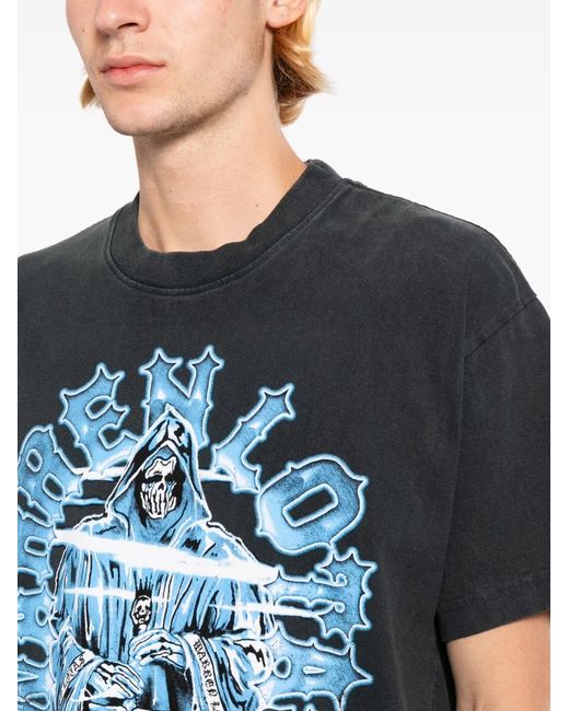 Warren Lotas Blue Graphic-Print T-Shirt for men