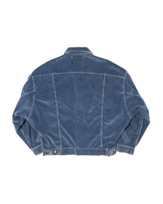 Doublet Blue Skeleton-Appliqué Corduroy Jacket for men