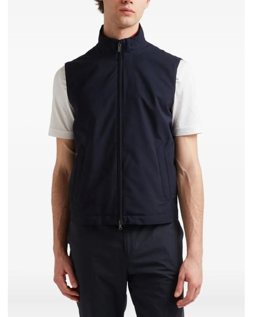 Paul & Shark Gilet Met Hoge Kraag in het Blue voor heren
