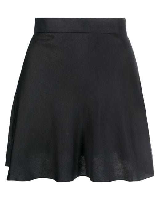 MANURI フレア シルクスカート Black