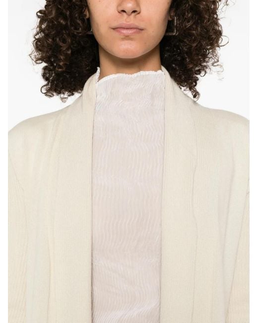 Rick Owens Natural Ribbed Open-Front Cardigan