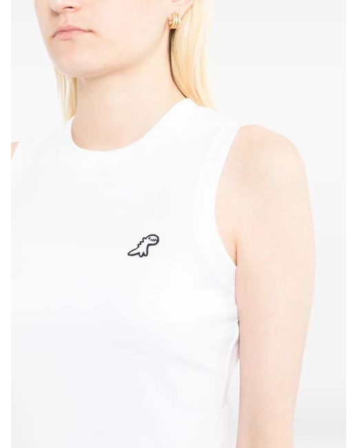 SPORT b. by agnès b. White Dino Logo-Patched Tank Top
