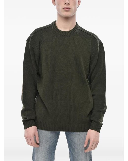 Paolo Pecora Green Long-Sleeve Round-Neck Sweater for men