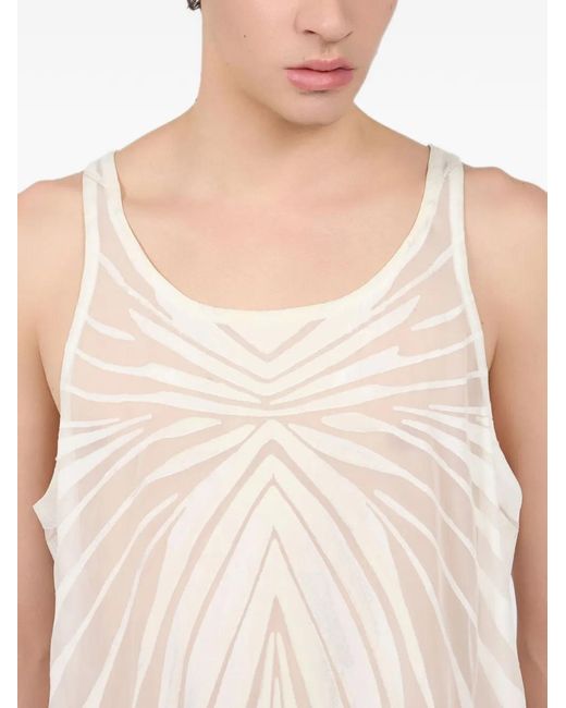 Roberto Cavalli Ray Devoré Pullunder Mit Zebramuster in White für Herren