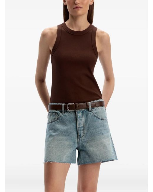 12 STOREEZ Blue Raw-Cut Denim Shorts