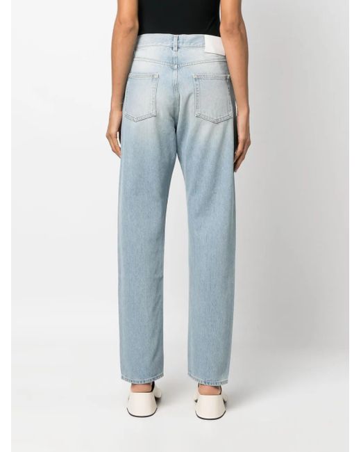 Loulou de Saison Blue Wular High-Rise Straight-Leg Jeans