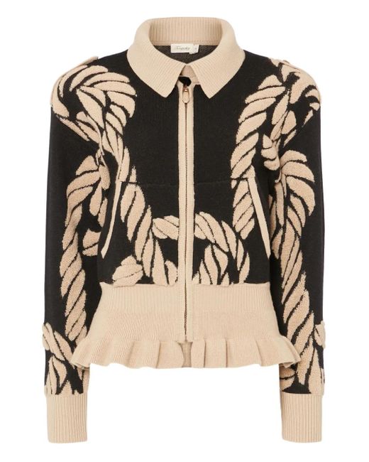 Temperley London Black Geometrisch Gemusterter Cardigan