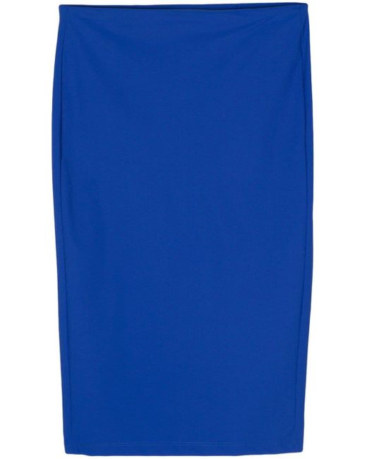 Patrizia Pepe Blue Fitted Midi Skirt