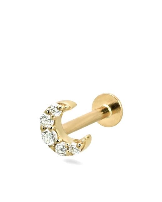 Lark & Berry Metallic 14Kt Mini Moon Diamond Stud Earring
