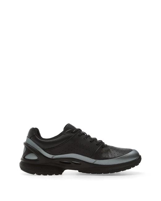 Ecco Black Biom Energi Perforated Leather Sneakers