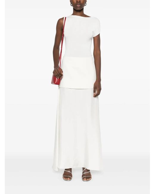 St. Agni White Asymmetric-Neck Top